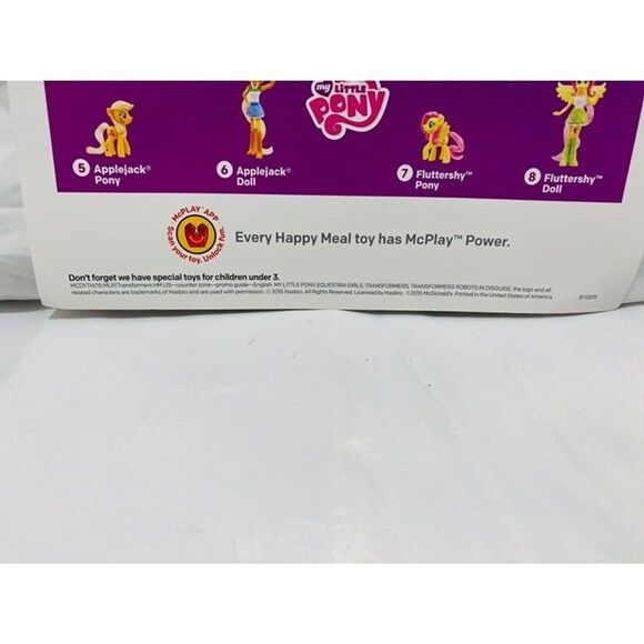 2015 McDonald's My Little Pony and Transformers Happy Meal Advertisement Sheet - Picture 5 of 9